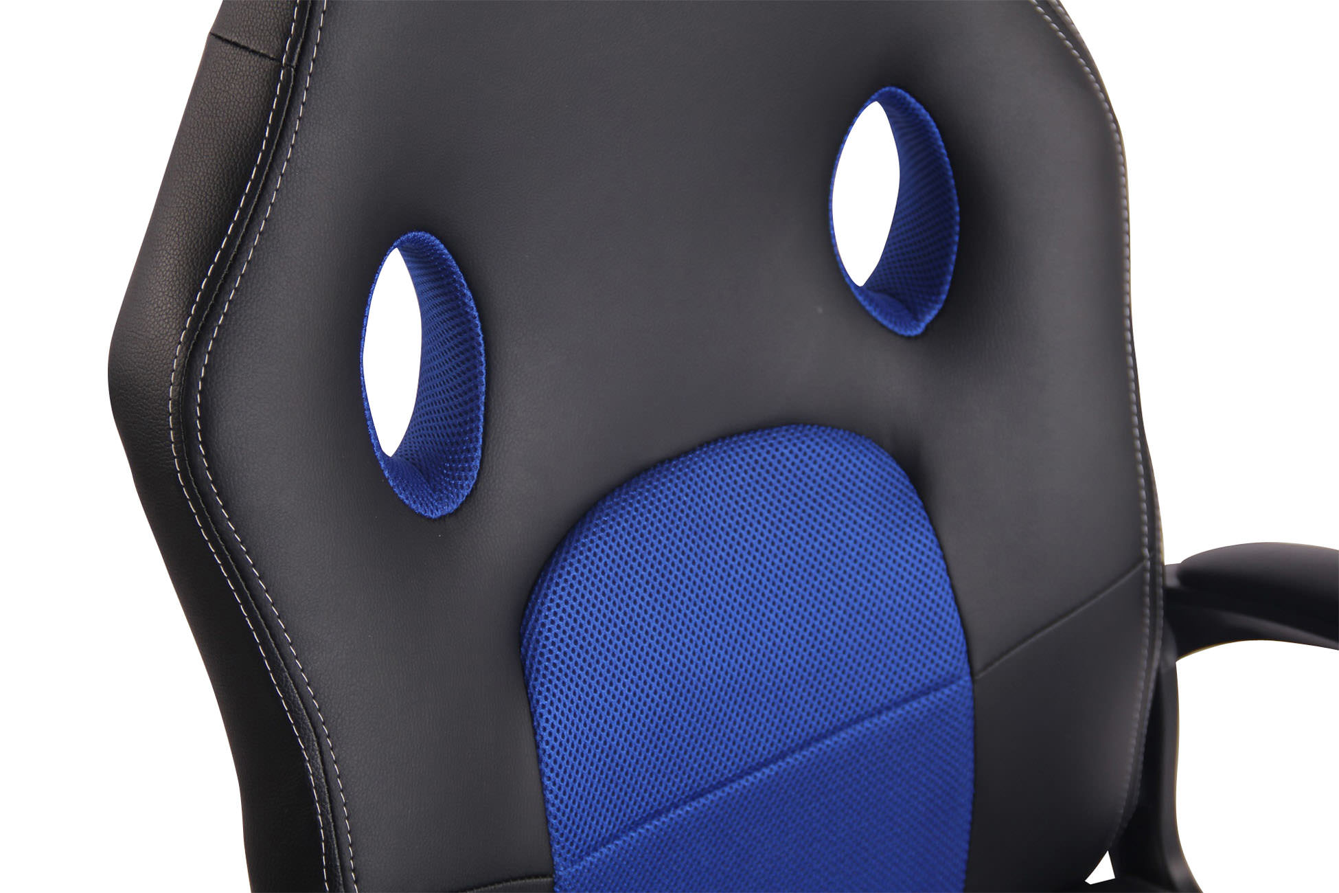 Silla de oficina Elbing en Cuero PU Negro/azul