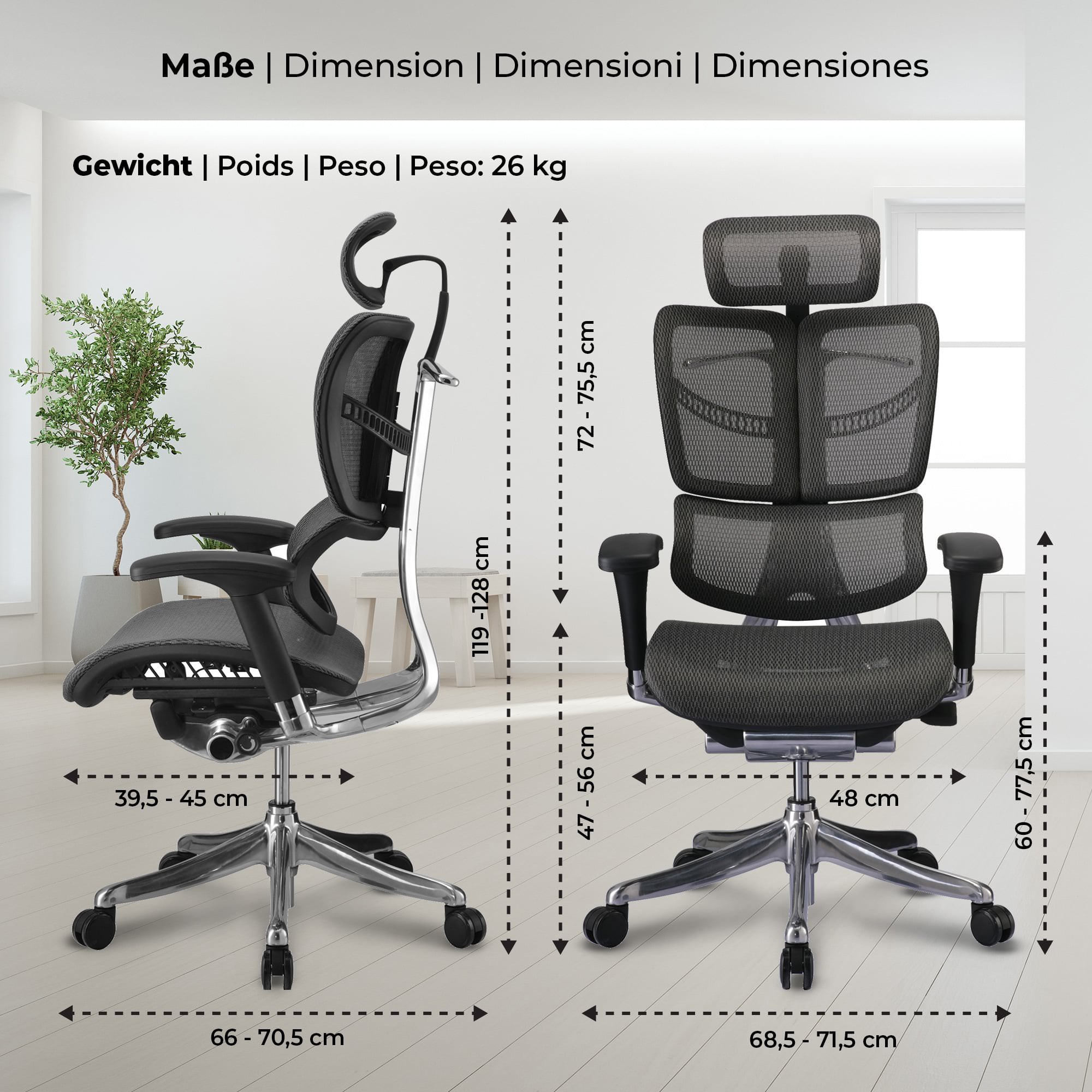 Silla de oficina ergonómica Norfolk