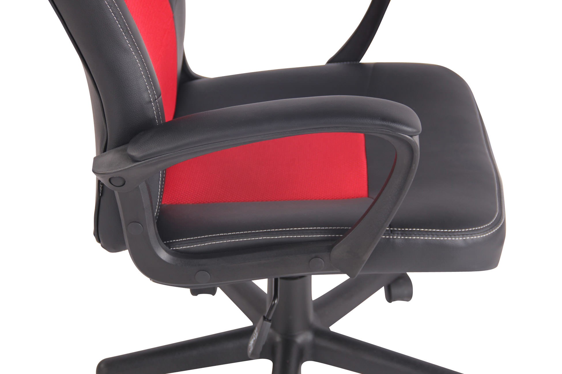 Silla de oficina Elbing en Cuero PU Negro/rojo