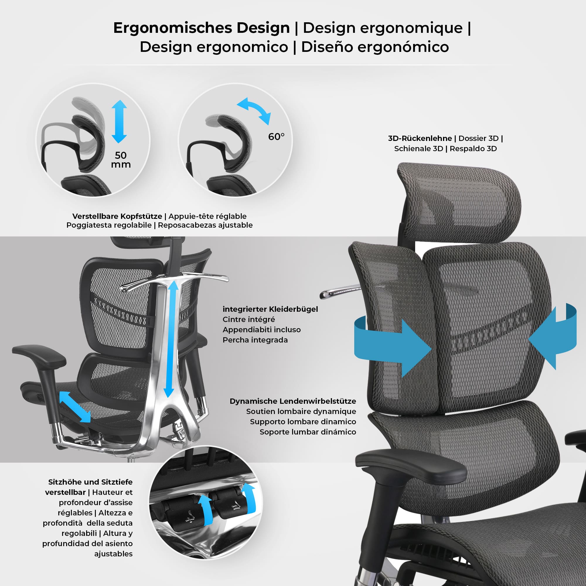 Silla de oficina ergonómica Norfolk