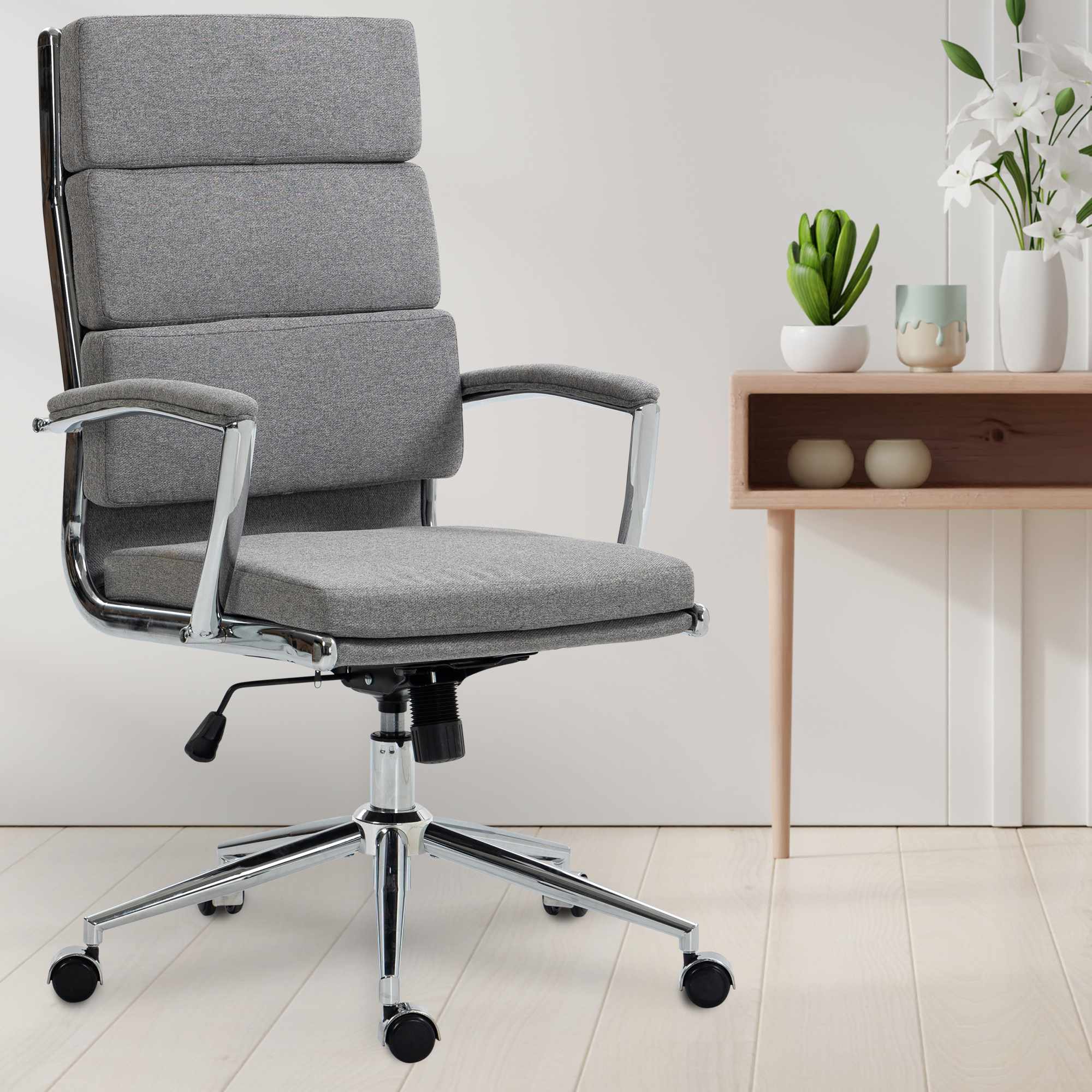 Silla de oficina Cleveland Gris Tela