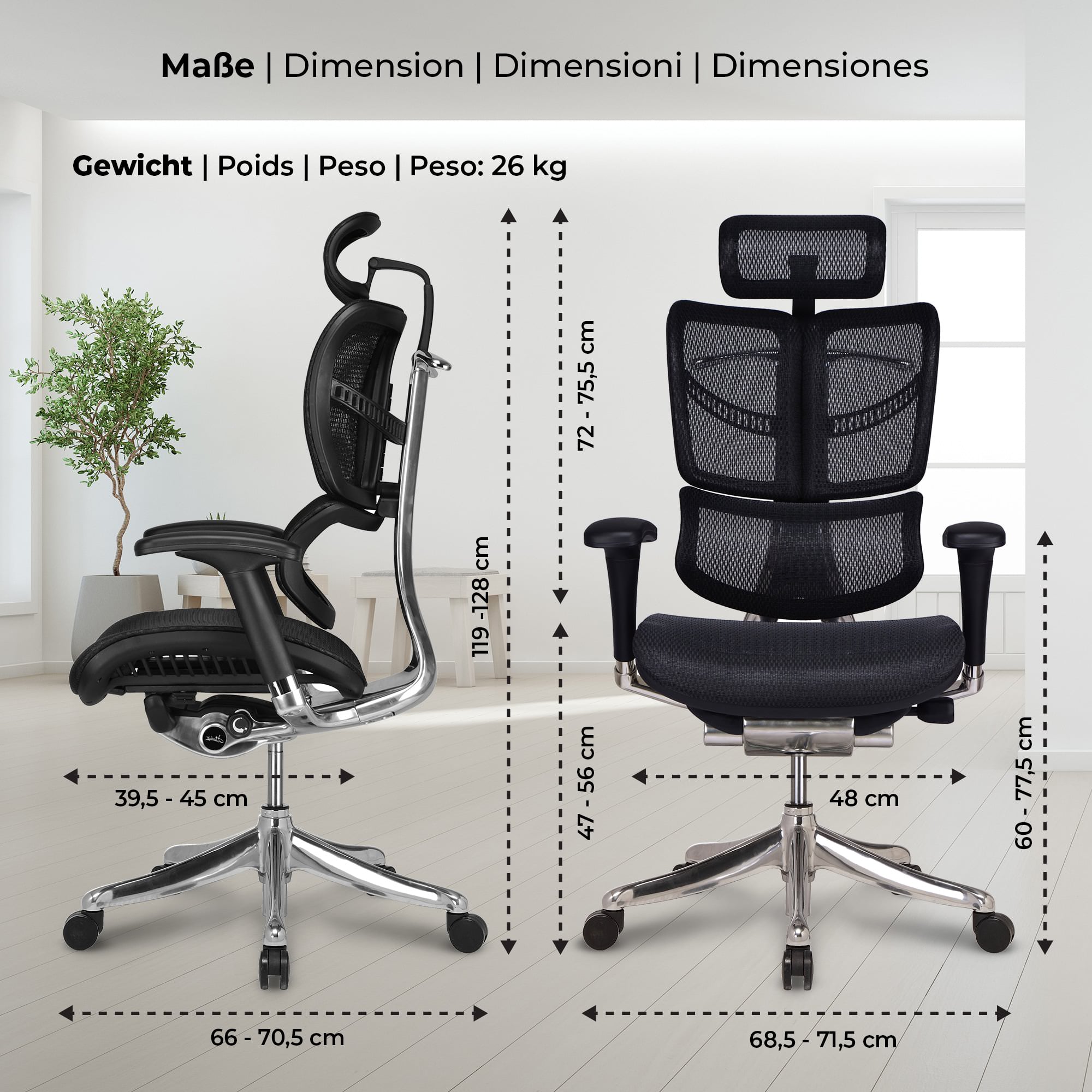 Silla de oficina ergonómica Norfolk